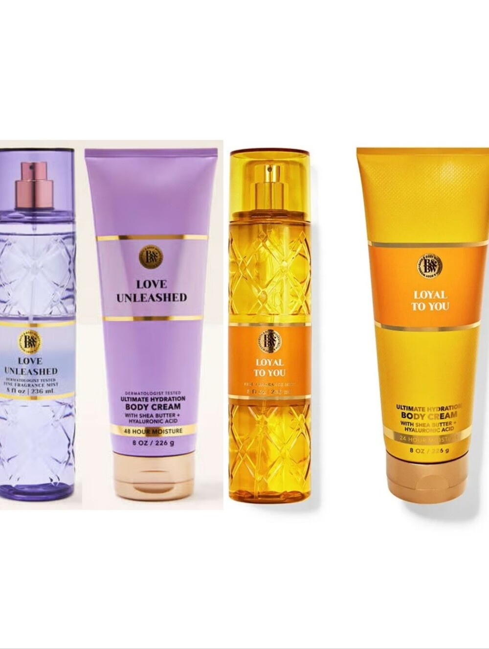 4 Pc. Set - Bath & Body Works "Love Unleashed" & "Loyal To You" Bundle
